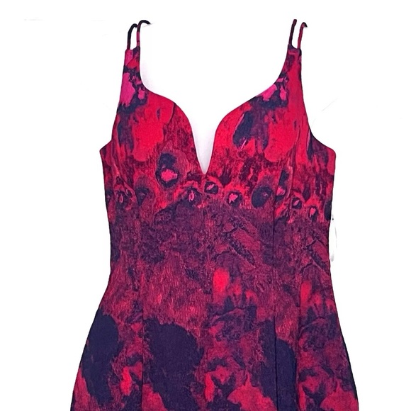 Aidan Mattox Dress Size 8 Spaghetti Strap Jacquard Mini Cocktail Dress - Picture 4 of 16